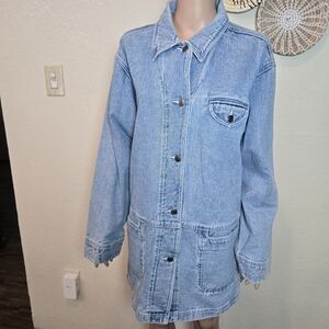Women's Cherokee Classic denim Blue Jean Barn Jacket Coat Plus Size 18W/20W